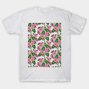 Dog Rose Pattern T-Shirt